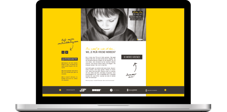 Ontwerp landingspagina ik ben tim autismehuis