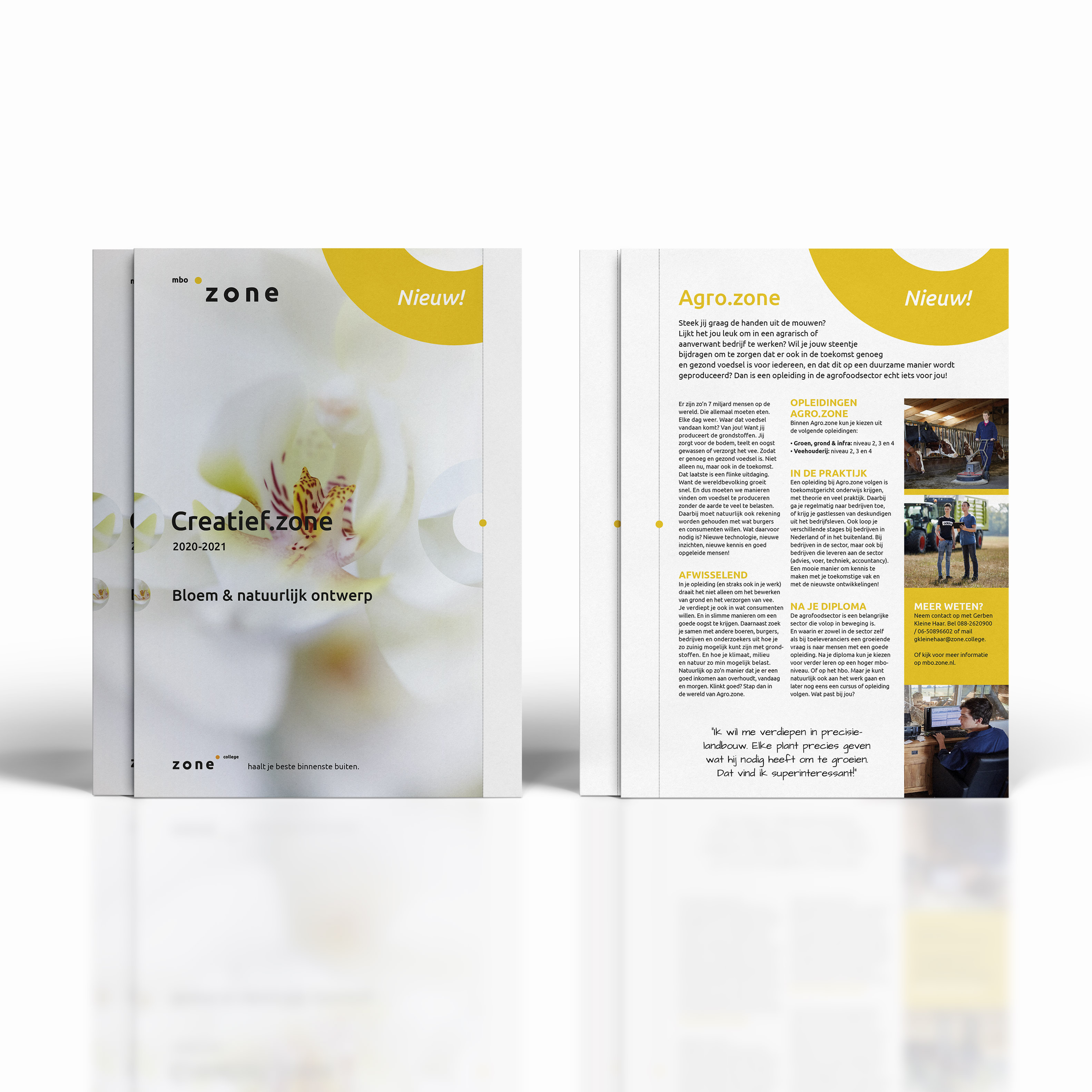 Ontwerp brochure creatief zone zonecollege