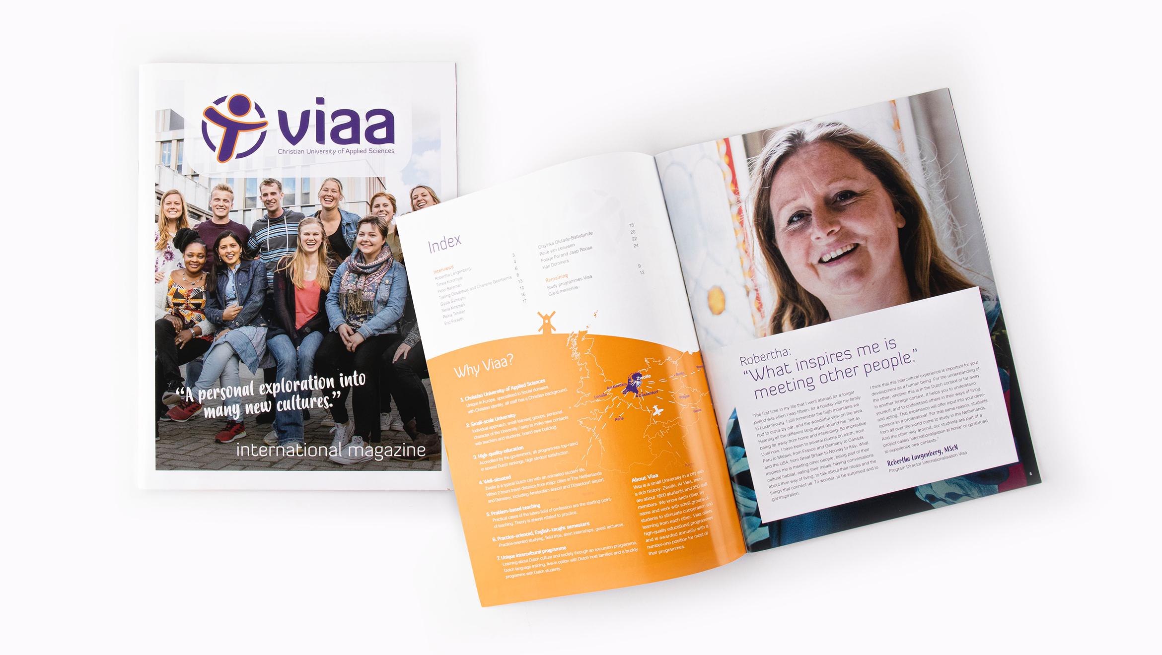 Ontwerp magazine internationalisering hogeschool Viaa