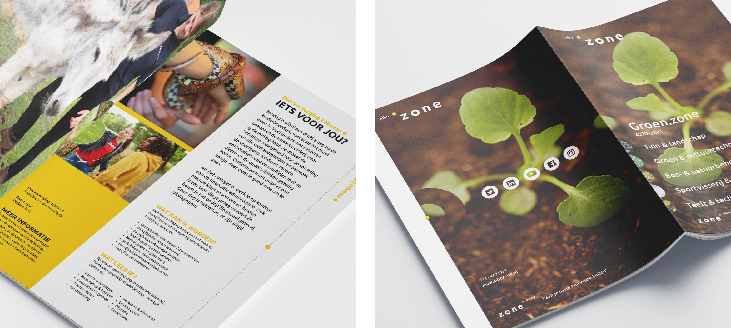 Ontwerp brochure zone.college buitenkant
