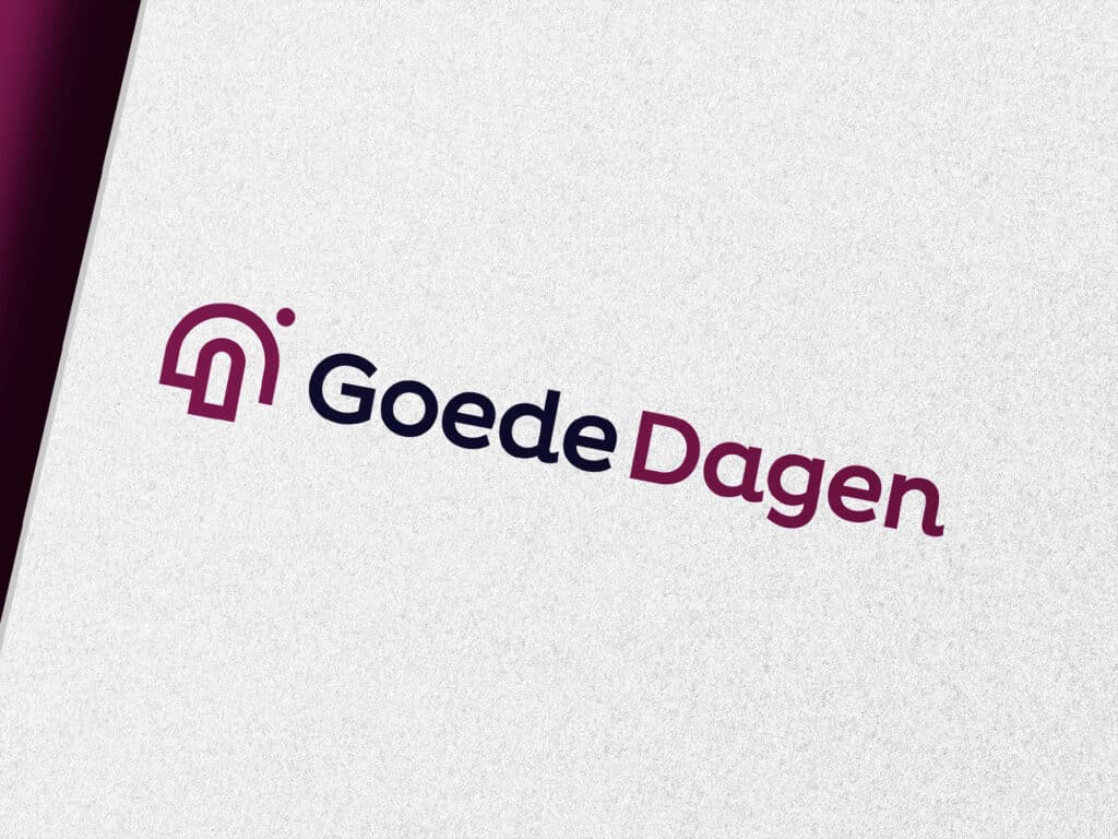 Minimalistisch Huisstijl van 'Goede dagen' in blauw & in paars.