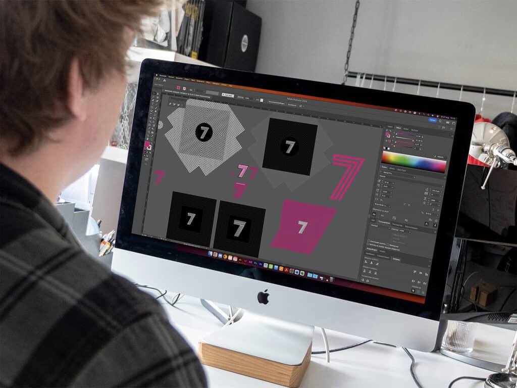 Logo-creatie met designsoftware.