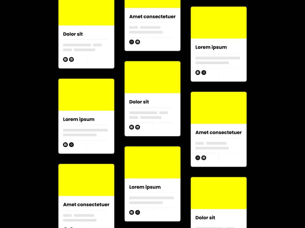 Mock-up voor content formats voor Instagram posts.